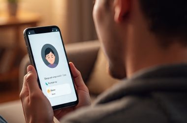 online dating profile with hidden deception, symbolizing catfishing in modern dating.