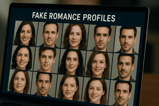 AI-generated fake profile photos used in online dating scams