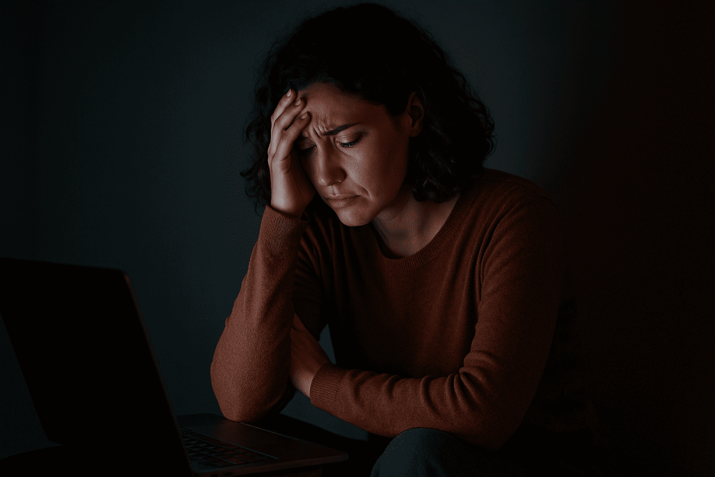 Emotional stress from extortion online while dating