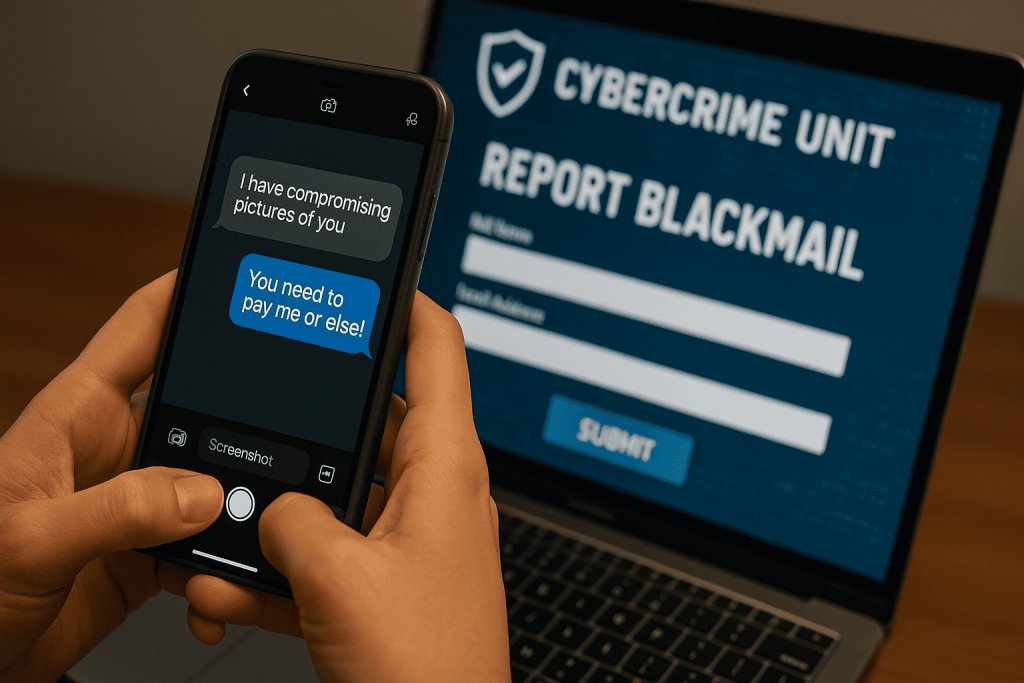 Reporting extortion online to authorities