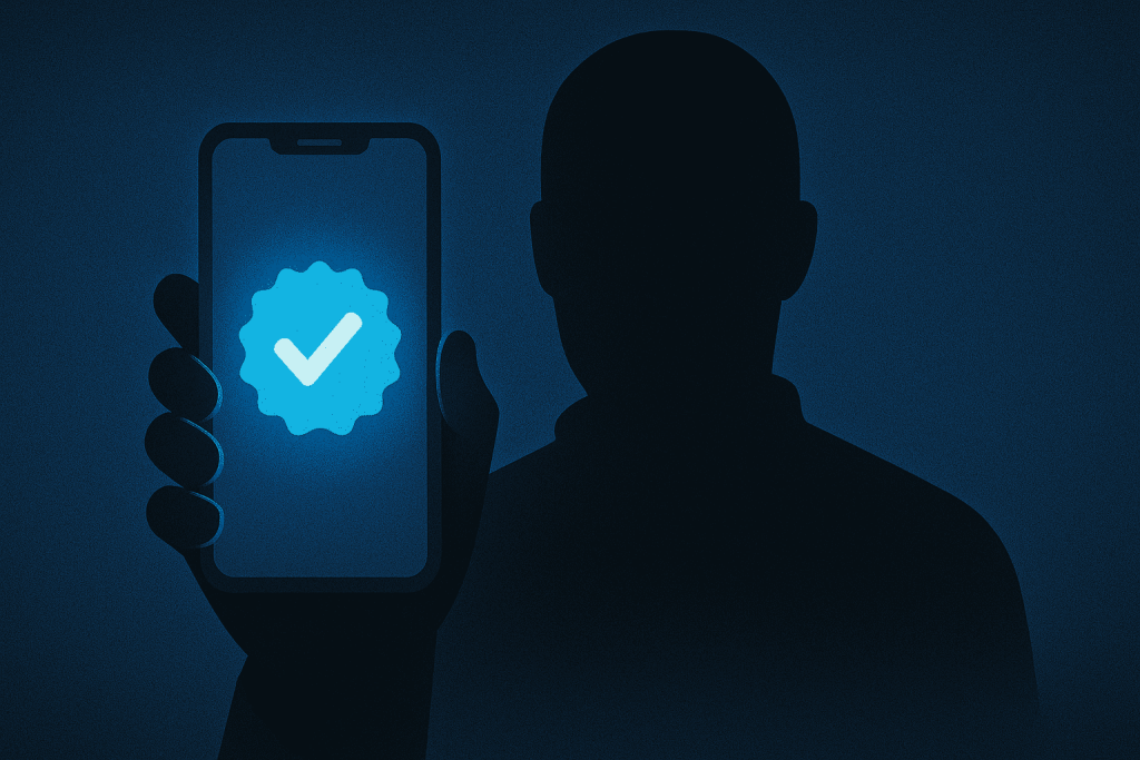 Scammer hiding behind verified profile icon