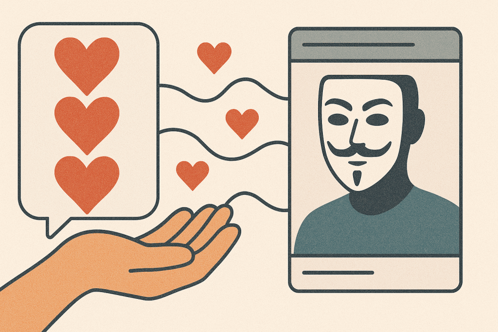 Visual representation of emotional manipulation used by catfish