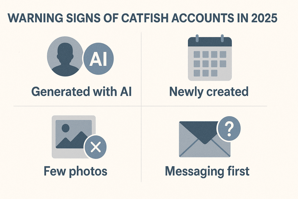 Infographic showing warning signs of modern catfish profiles