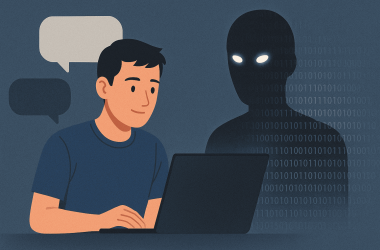 Illustration of fake online relationships and digital deception